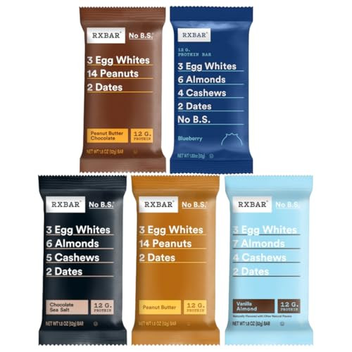 RXBAR Real Food Protein Bar, Assorted Variety Pack, Gluten-Free, 1.83 oz Bars, 24 Count | Amazon (US)