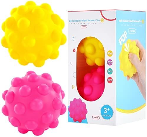 Pop Ball It Fidget Toys 2 PCS, 3D Squeeze Pop Ball Its Fidget Toy Bath Toys Anti-Pressure Popper Sen | Amazon (US)