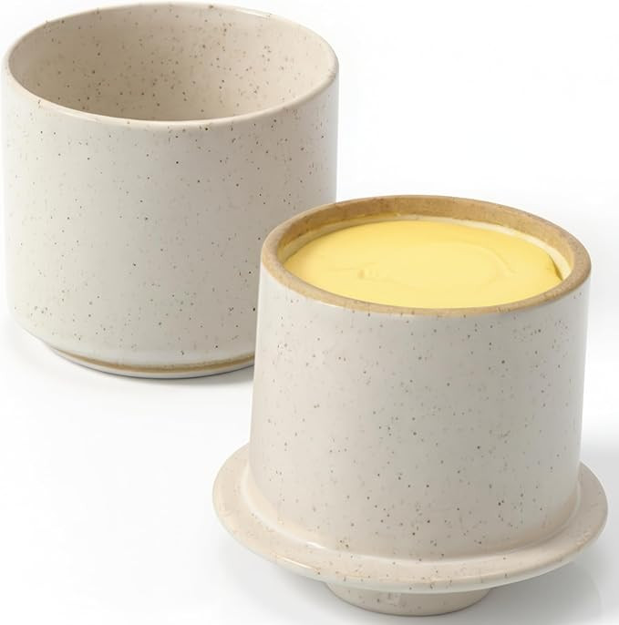 Beautiful Ceramic Butter Crock For Kitchen Countertop – Premium Container with Water Seal is Pe... | Amazon (US)