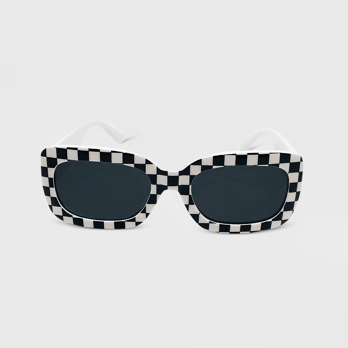 Checkerboard Print Rectangle Sunglasses - Wild Fable™ White | Target