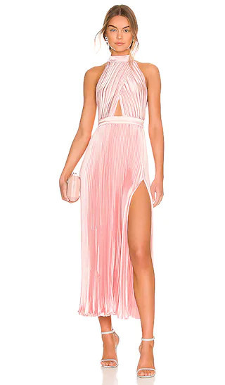 Renaissance Split Midi Dress in Light Pink Dress | Spring Wedding Guest Dress | Seasonal Ltkfind | Revolve Clothing (Global)
