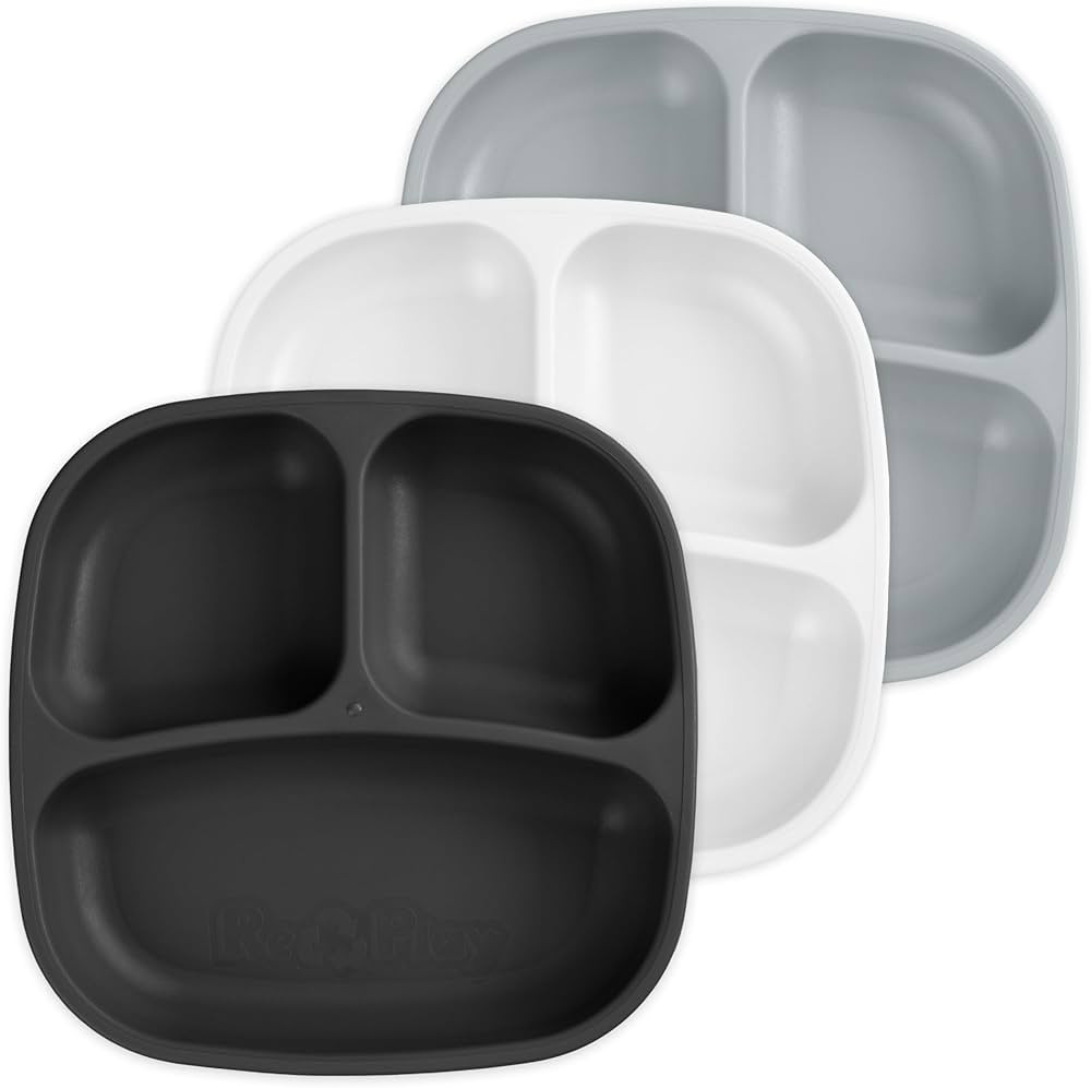 Re-Play Made in USA 7" Deep Walled Divided Plates for Kids, Set of 3 - Reusable 3 Compartment Pla... | Amazon (US)
