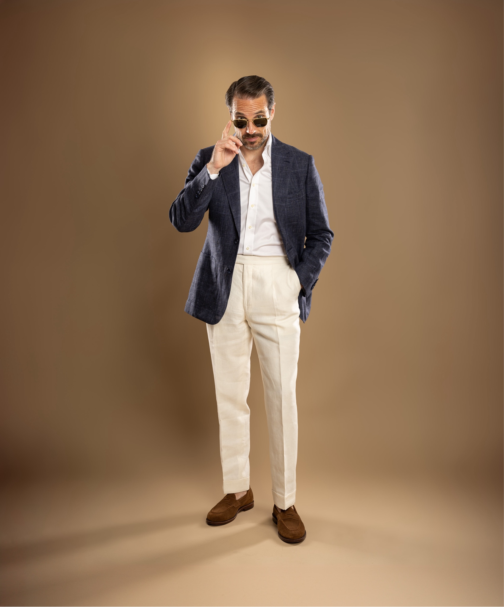 Here’s a quick, easy, and classic sharp casual summer outfit idea featuring a slate blue Glen plaid sport coat and linen pants. Part of our ultimate summer capsule wardrobe. 

#LTKMens #LTKOver40 #LTKSeasonal