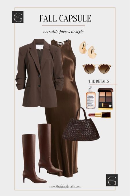 Thanksgiving outfit idea from the fall capsule! 

Slip dress
Blazer
Tall boots 

#LTKover40 #LTKHoliday #LTKparties