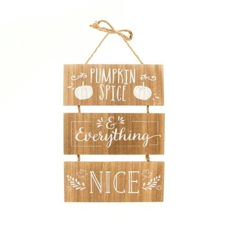 "Pumpkin Spice & Everything Nice" Hanging Plank Sign by Horizon Group USA | Walmart (US)