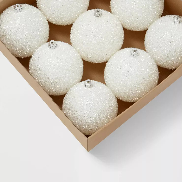 9ct Tinsel Ball Christmas Tree Ornament Set - Wondershop™ | Target