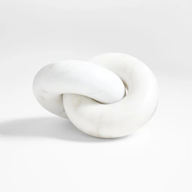 White Marble Knot 9" Sculpture + Reviews | Crate & Barrel | Crate & Barrel