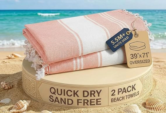 LANE LINEN Large Pool Towels, XL Beach Towel 2 Pack, Pre-Washed, No Shrink, Quick Dry Oversized B... | Amazon (US)