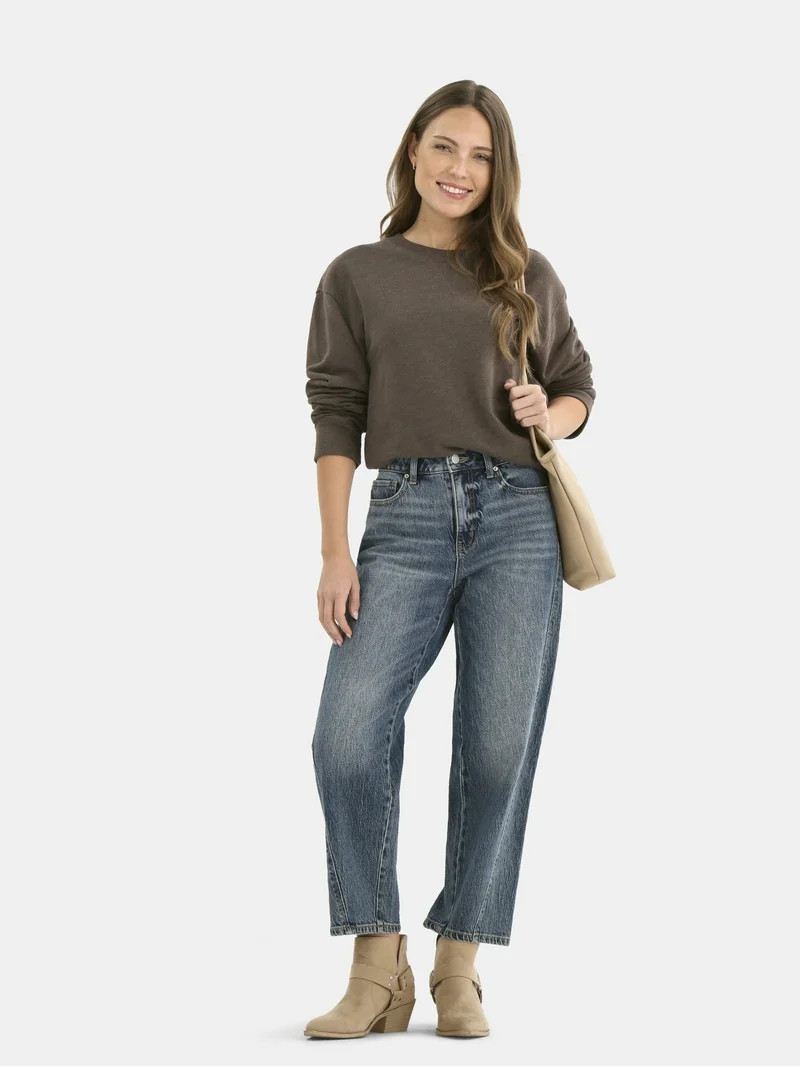 Time and Tru Women's Crewneck Sweatshirt with Long Sleeves, Sizes XS-4X - Walmart.com | Walmart (US)