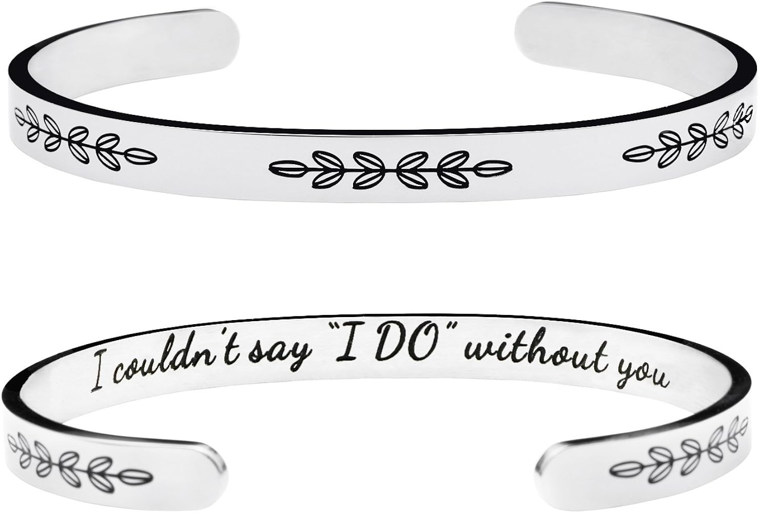 Inspirational Bracelets for Women Hidden Message Mantra Cuff Bangle Stainless Steel Friend Encourage | Amazon (US)