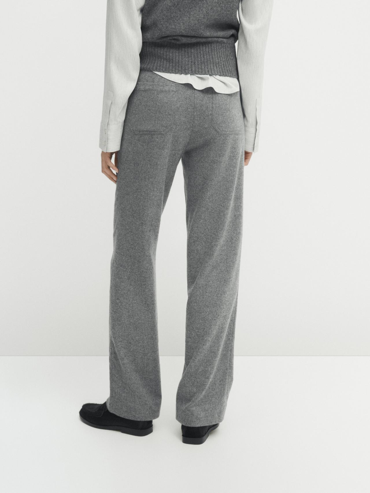 Flannel wool blend carpenter trousers  79,95 € | Massimo Dutti DE