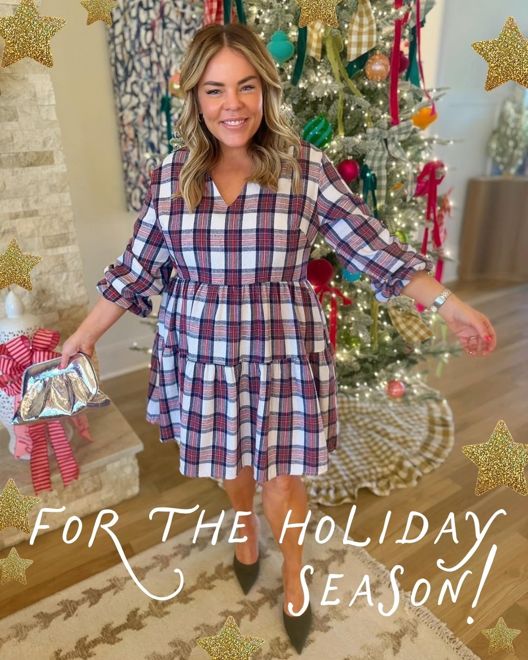 The cutest plaid dress for the holiday season! 🎄❤️ I love the classic Christmas colors, flattering tiered silhouette, and how easy it is to dress up with heels and a festive clutch. Such a fun holiday outfit for Christmas parties, family gatherings, or a festive dinner out!

#LTKHoliday #LTKSeasonal #LTKOOTD #LTKOver40