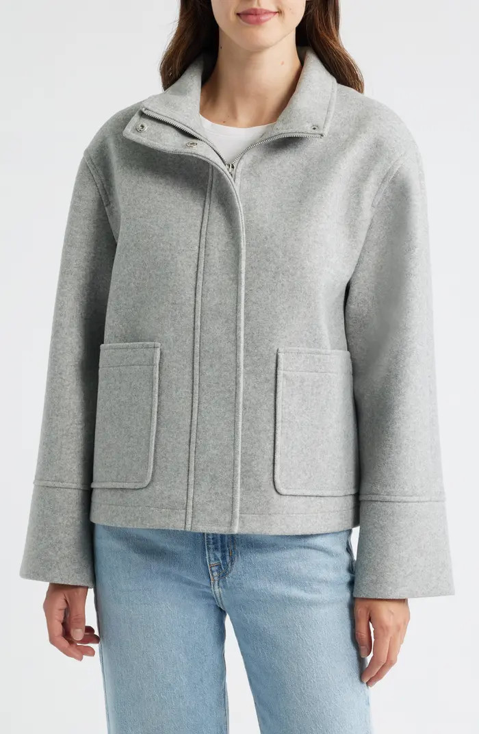 Stand Collar Felt Jacket | Nordstrom
