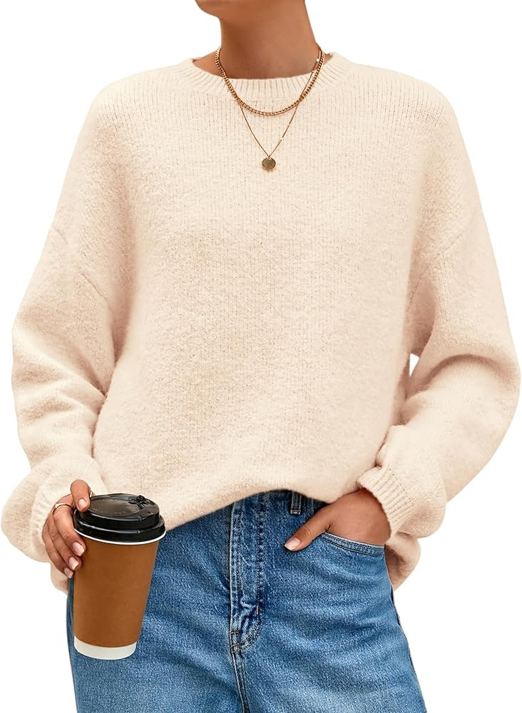 MASCOMODA Oversized Sweaters Long Sleeve Crewneck | Amazon (US)