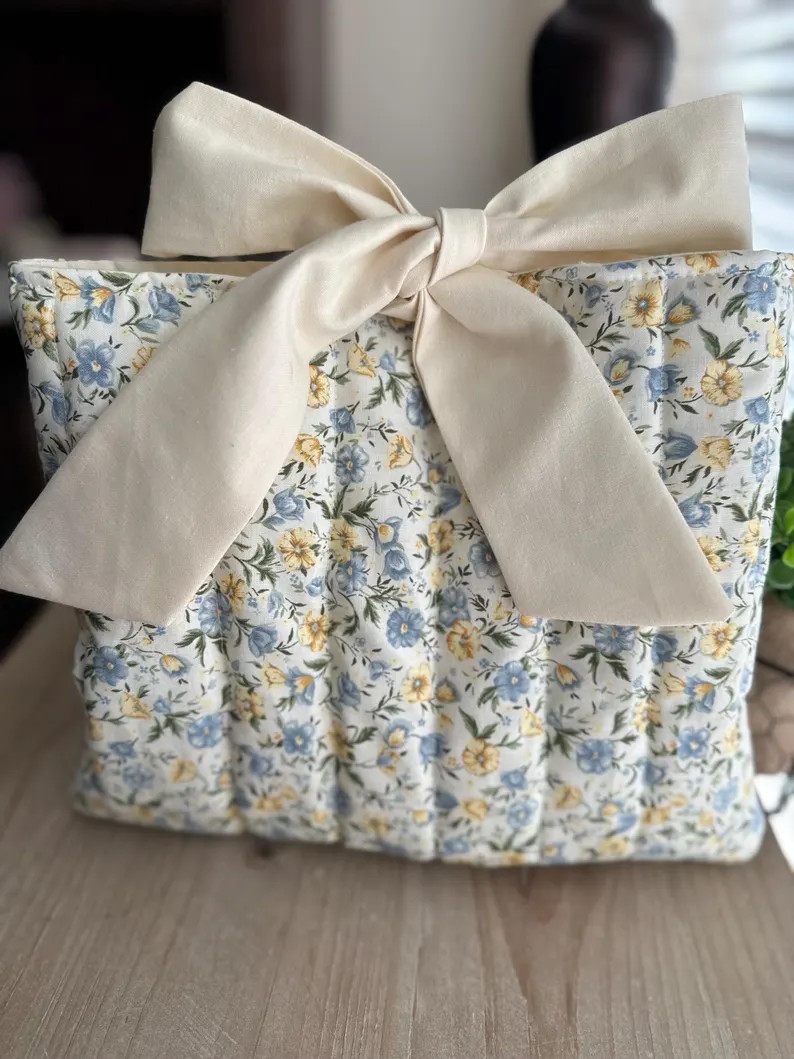 Quilted Bible Sleeve With Bow for Women | Fabric Bible Cover Handmade | Faith Inspired Gift for C... | Etsy (US)