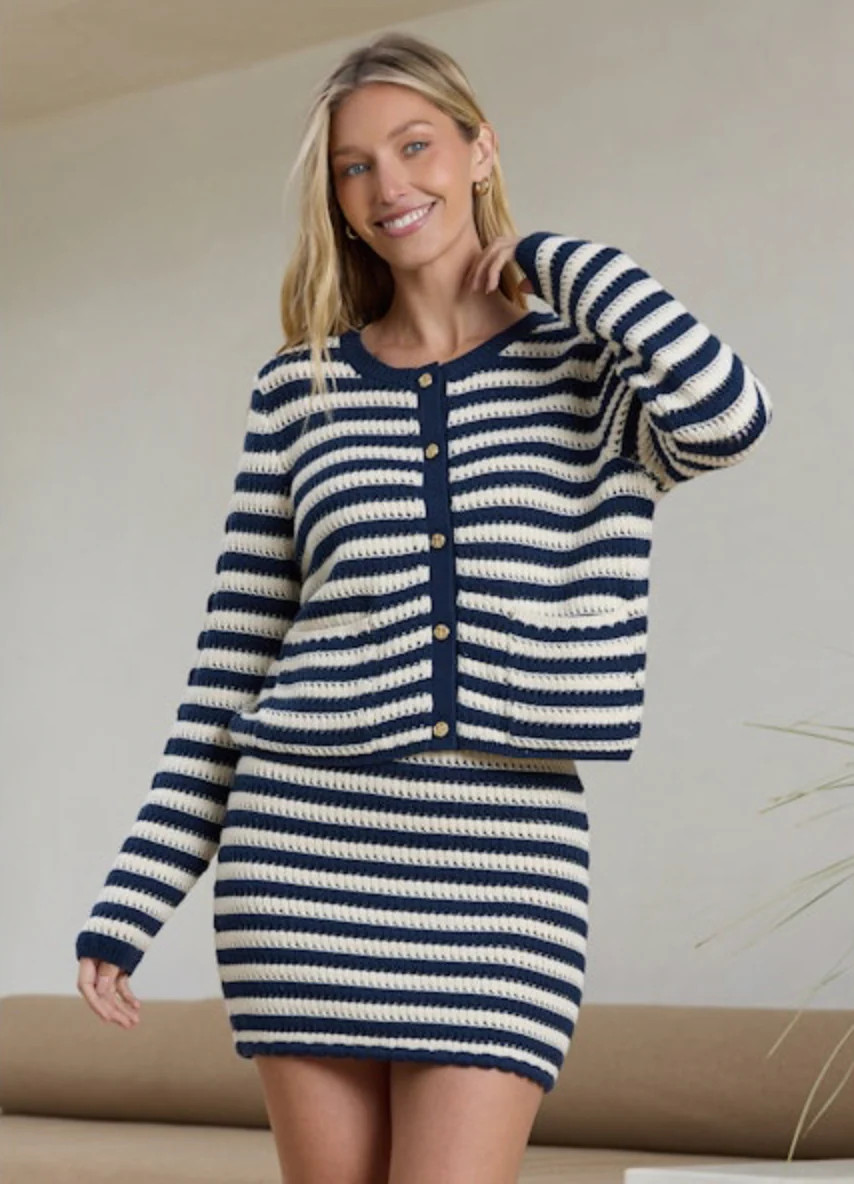 Hanlon Striped Cardigan- Paper Combo / Stitches and Stripes | Ama La Vita