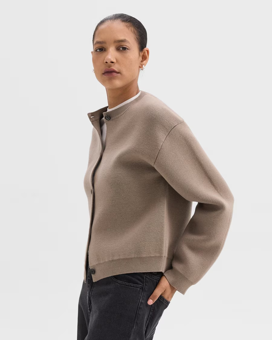 Cotton Structured Cardigan | Theory | Theory UK