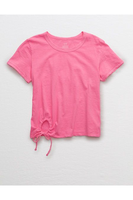 Aerie Vintage Tie T-Shirt Women's Neon Pink XL | American Eagle Outfitters (US & CA)