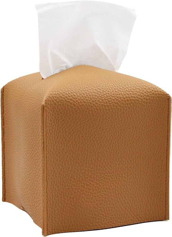 Livelab Tissue Box Cover, Modern Square Decorative PU Leather Facial Paper Case Organizer Holder ... | Amazon (US)