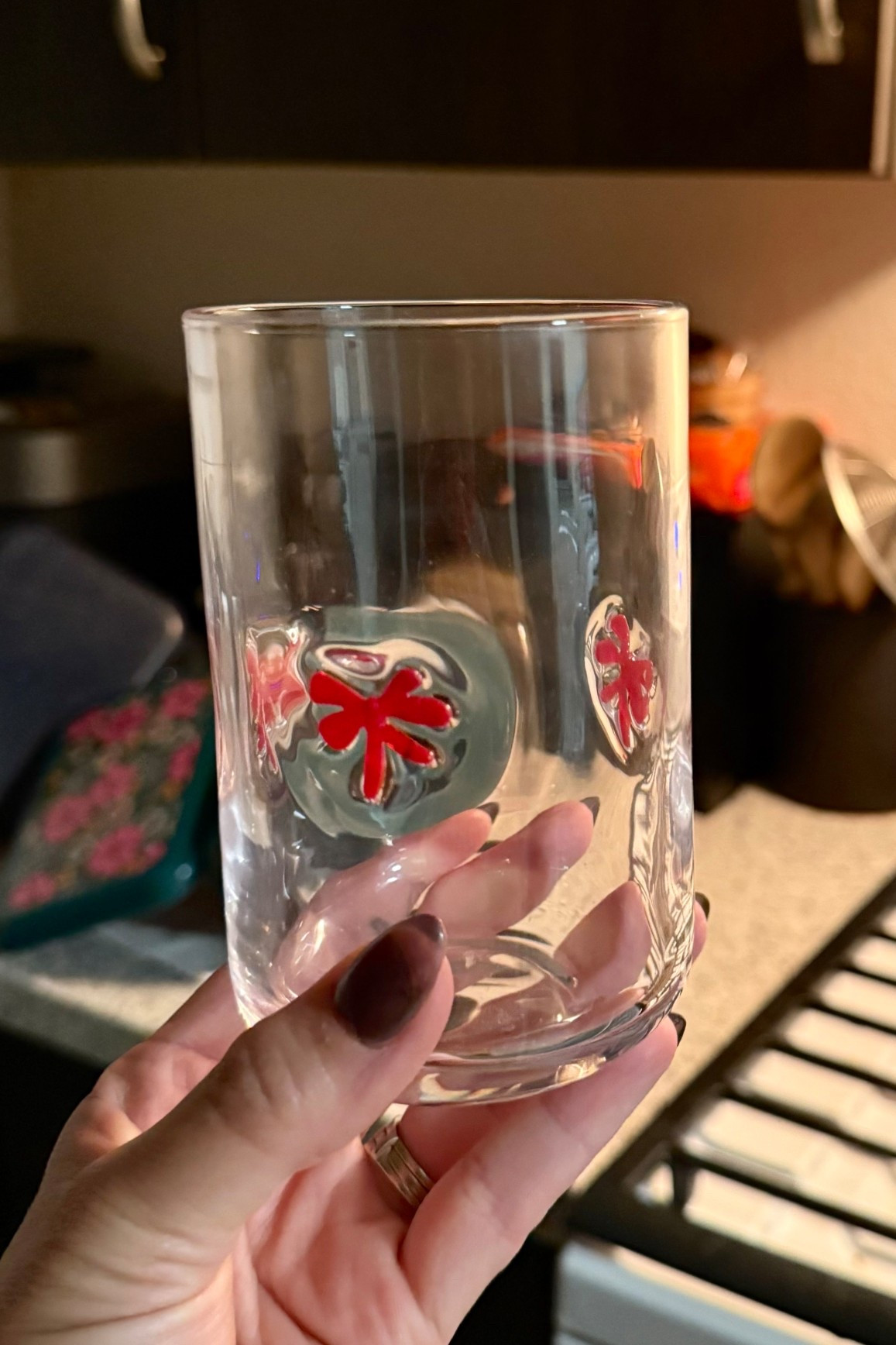 We love a festive glass 🎁🥂

#holidayglasses #glassware #bowglasses #anthropologiedupe 

#LTKHoliday #LTKHome #LTKGiftGuide