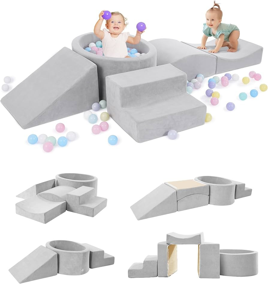 Elftopia Foam Climbing Blocks with Ball Pit Designed for Toddlers Aged 1-3 -Great for Indoor Craw... | Amazon (US)