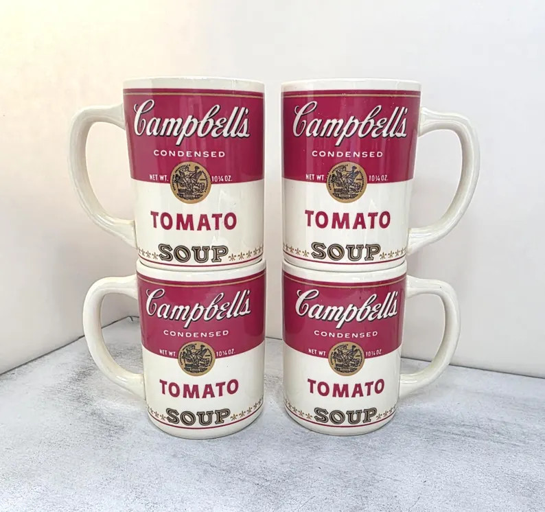 Vintage Campbell's Tomato Soup Mugs Set | 1980s Pop Art Kitchen D\u00e9cor - Etsy | Etsy (Global)