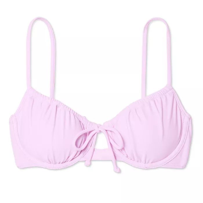 Women's Shirred Underwire Bikini Top - Xhilaration™ Lavender | Target