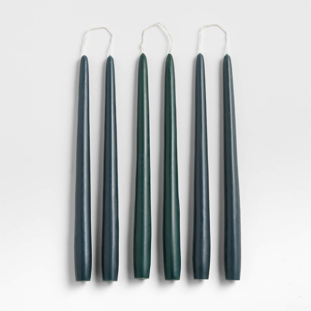 Dark Spruce Green 12" Dipped Taper Candle, Set of 6 + Reviews | Crate & Barrel | Crate & Barrel