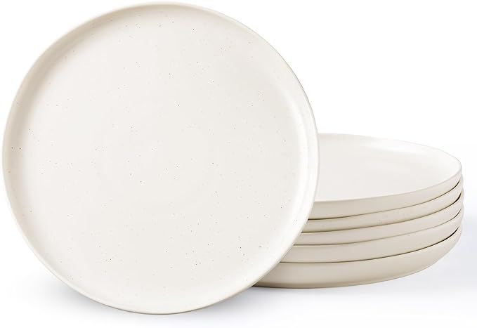AmorArc Dinner Plates Set of 6, Handcrafted Porcelain Wavy Rim 10.5 Inch Modern Ceramic Plates Se... | Amazon (US)
