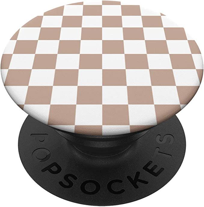 Checkerboard Brown and White - Checkered Pattern Checker PopSockets Swappable PopGrip | Amazon (US)