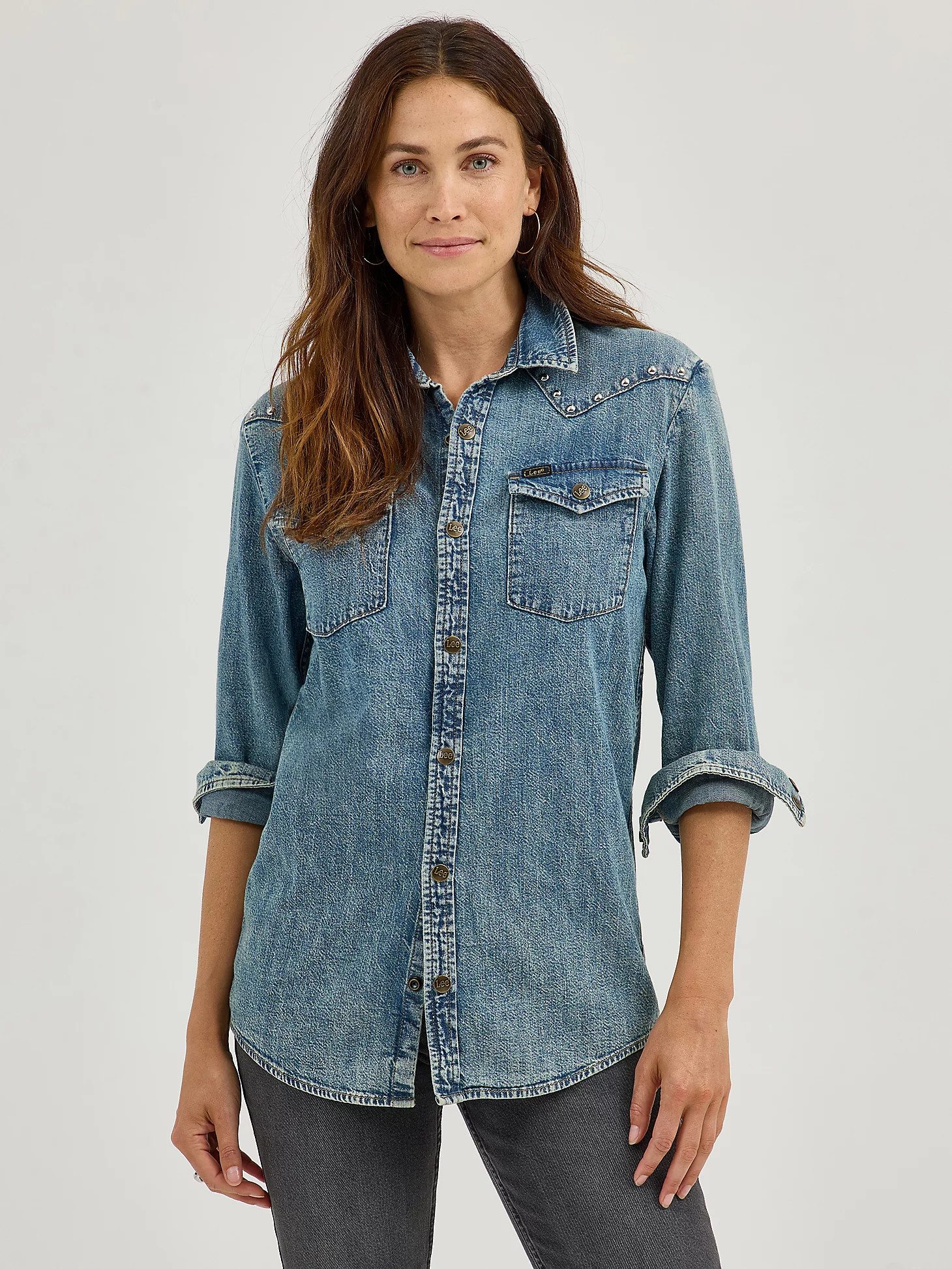 Women's Studded Working Western Denim Shirt | Lee Jeans
