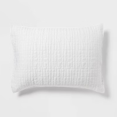 Standard TENCEL® Quilt Sham White - Threshold™: OEKO-TEX Certified, Cooling, 300 Thread Count,... | Target