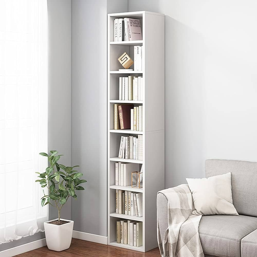 IOTXY Small Narrow Corner Bookcase - 71 Inches Tall Gap Freestanding Storage Cabinet, 8 Lattices ... | Amazon (US)
