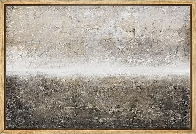 wall26 Framed Canvas Print Wall Art Minimal Brown Brush Stroke Pastel Landscape Abstract Shapes I... | Amazon (US)