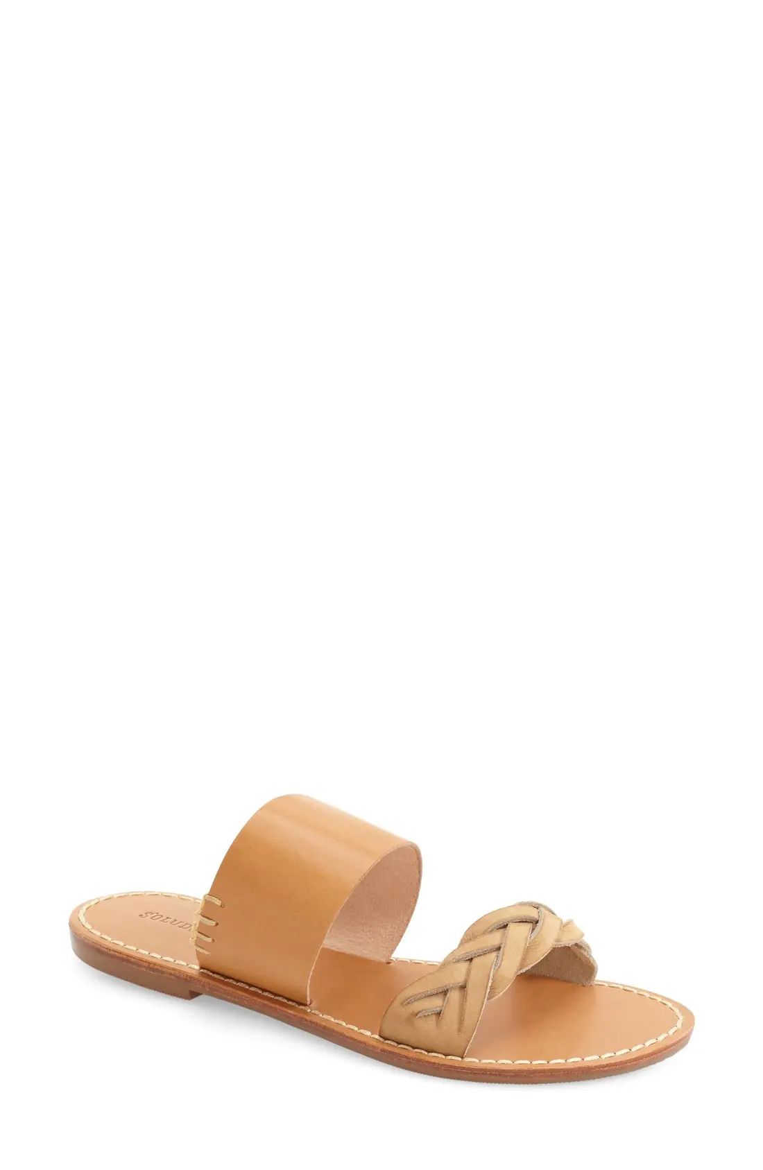 Soludos Slide Sandal in Acorn/Brown Leather at Nordstrom, Size 10 | Nordstrom