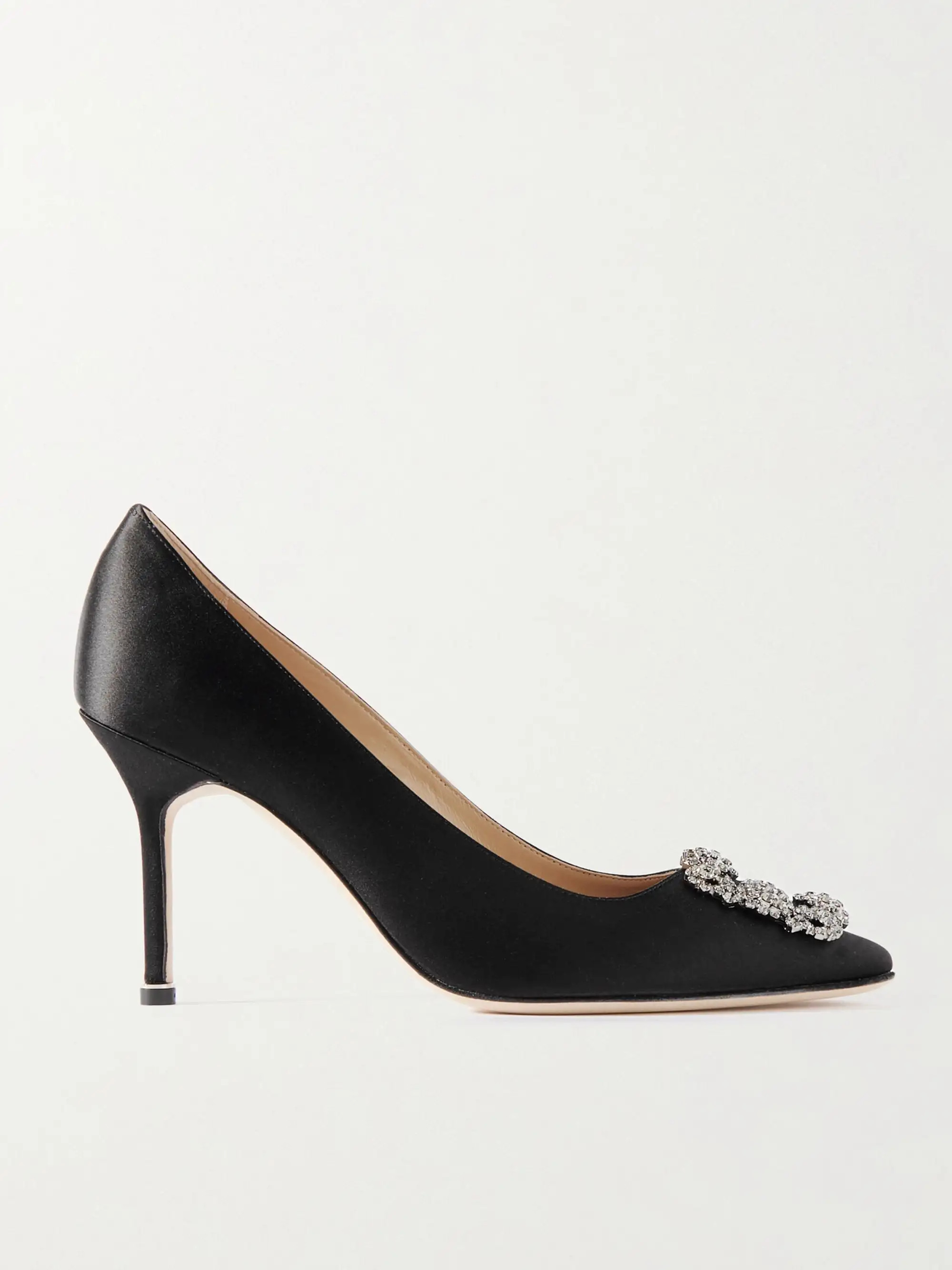 Hangisi 90 crystal-embellished satin pumps | NET-A-PORTER (UK & EU)
