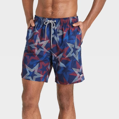 Speedo Men's 8" Star Volley Swim Trunks - Red/White/Blue | Target