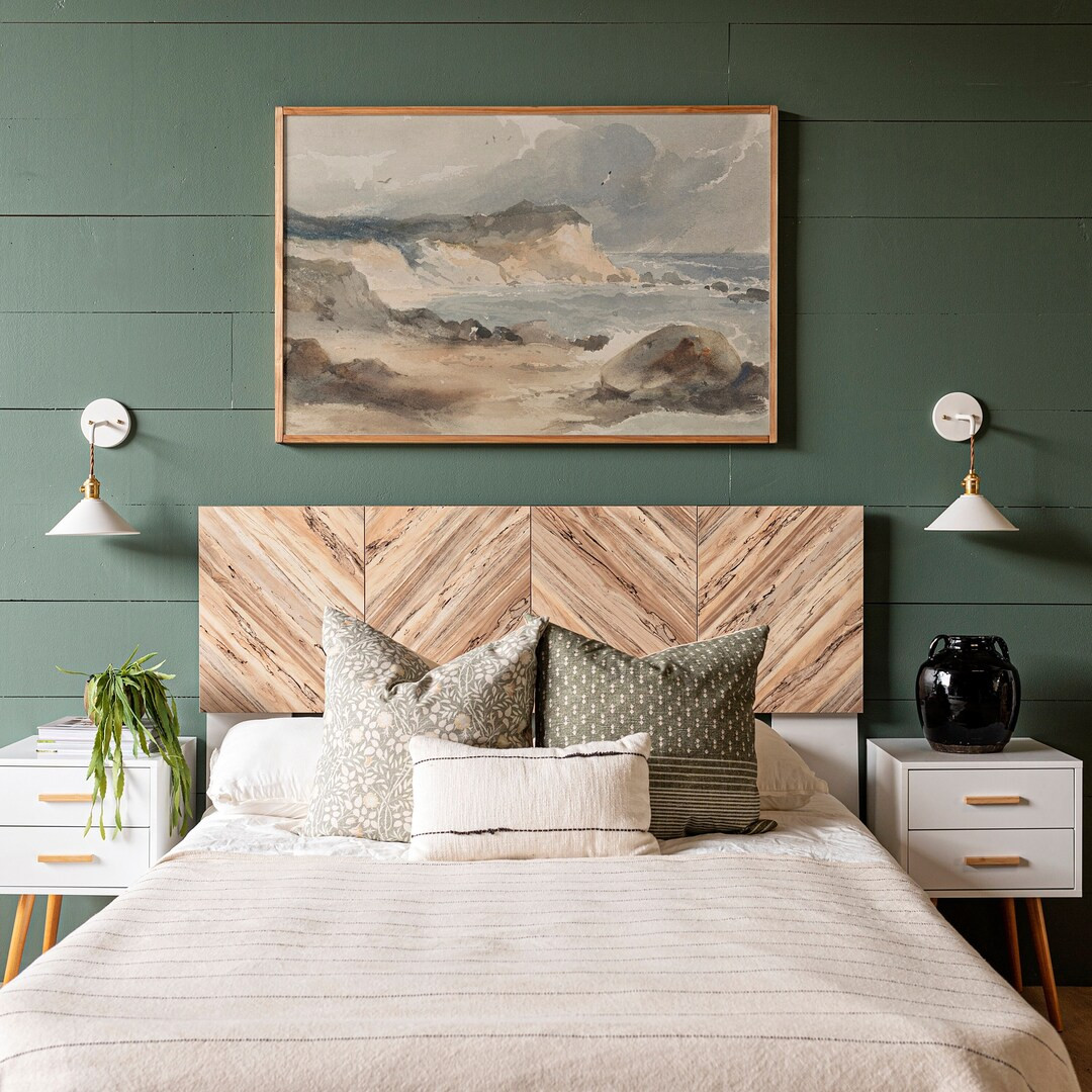 Beach Abstract Art Vintage Ocean Scene Art Print Extra Large Beach Decor Large Vintage Abstract B... | Etsy (US)