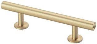 Lew's Hardware Solid Brass Cabinet Pull Handle - Round Bar Series - Brushed Brass | Amazon (US)