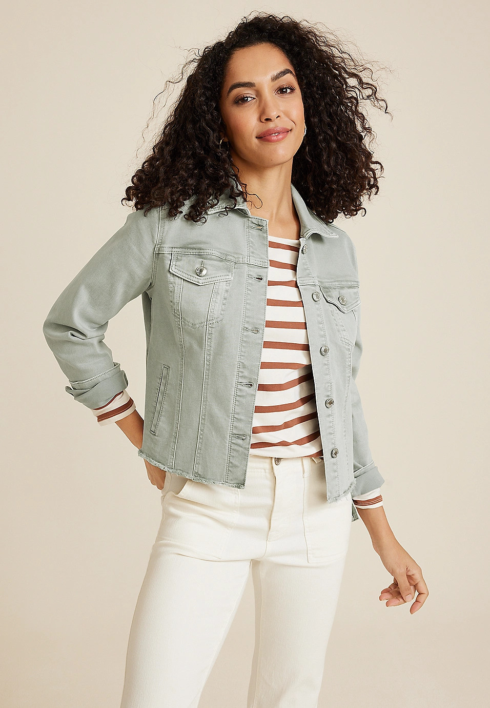 Olive Denim Jacket | Maurices
