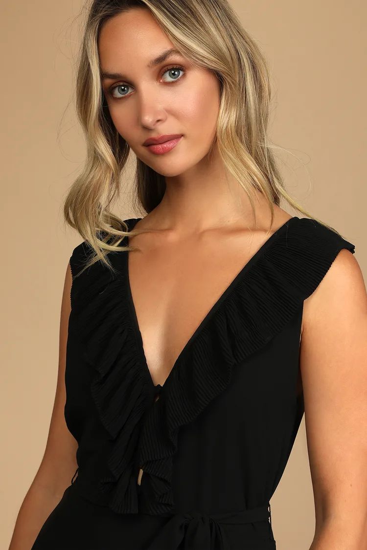 Loved By You Black Pleated Chiffon Maxi Dress | Lulus (US)