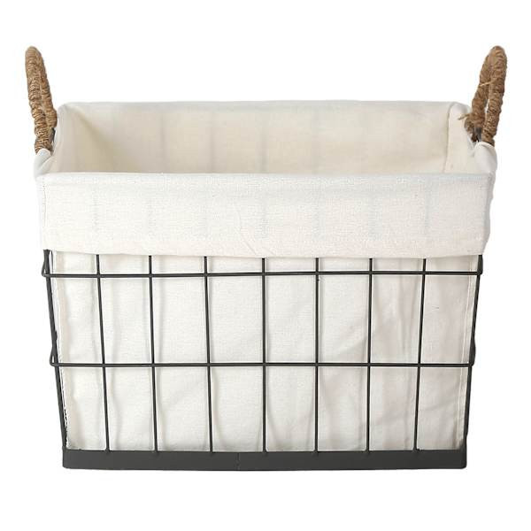 Lined Rectangle Wire Storage Basket Extra Large At Home, Black, Metal | At Home