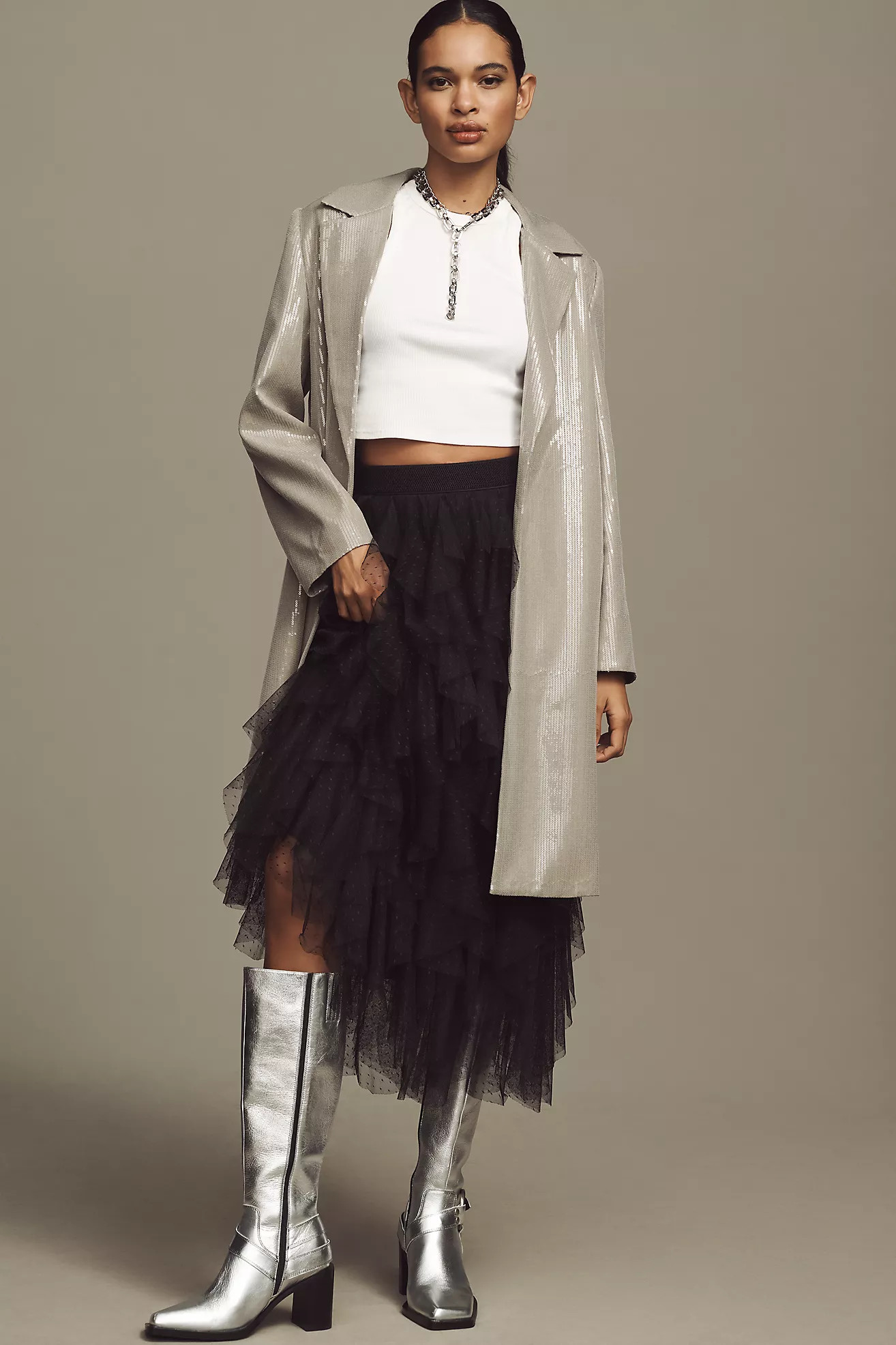 Mare Mare x Anthropologie Sequin Longline Jacket | Anthropologie (US)