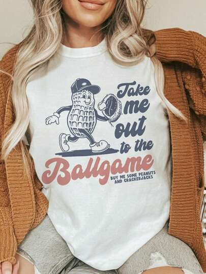 Take Me Out To The Ballgame T-Shirt _ Retro Baseball Fan Tee _ Unisex Vintage Sports Shirt _ Funn... | SHEIN