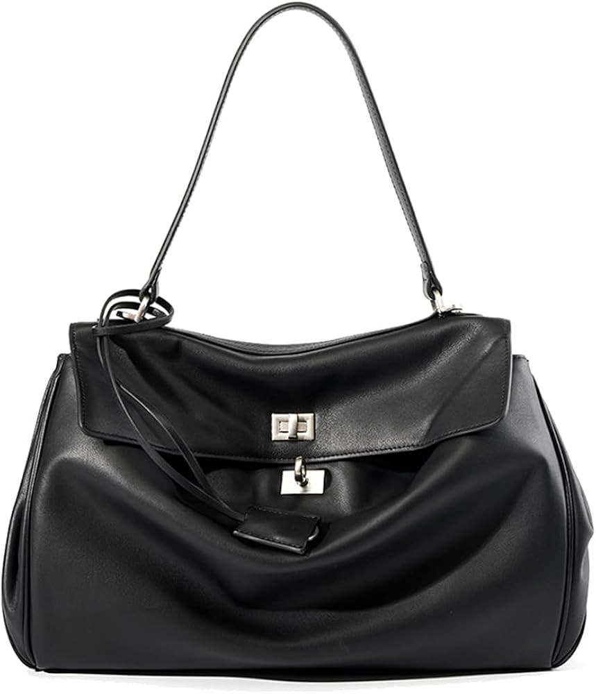 Smooth Calf Leather Tote Bag Women's - Work Bag with Safety Closure, Practical Armpit Shoulder Ba... | Amazon (DE)