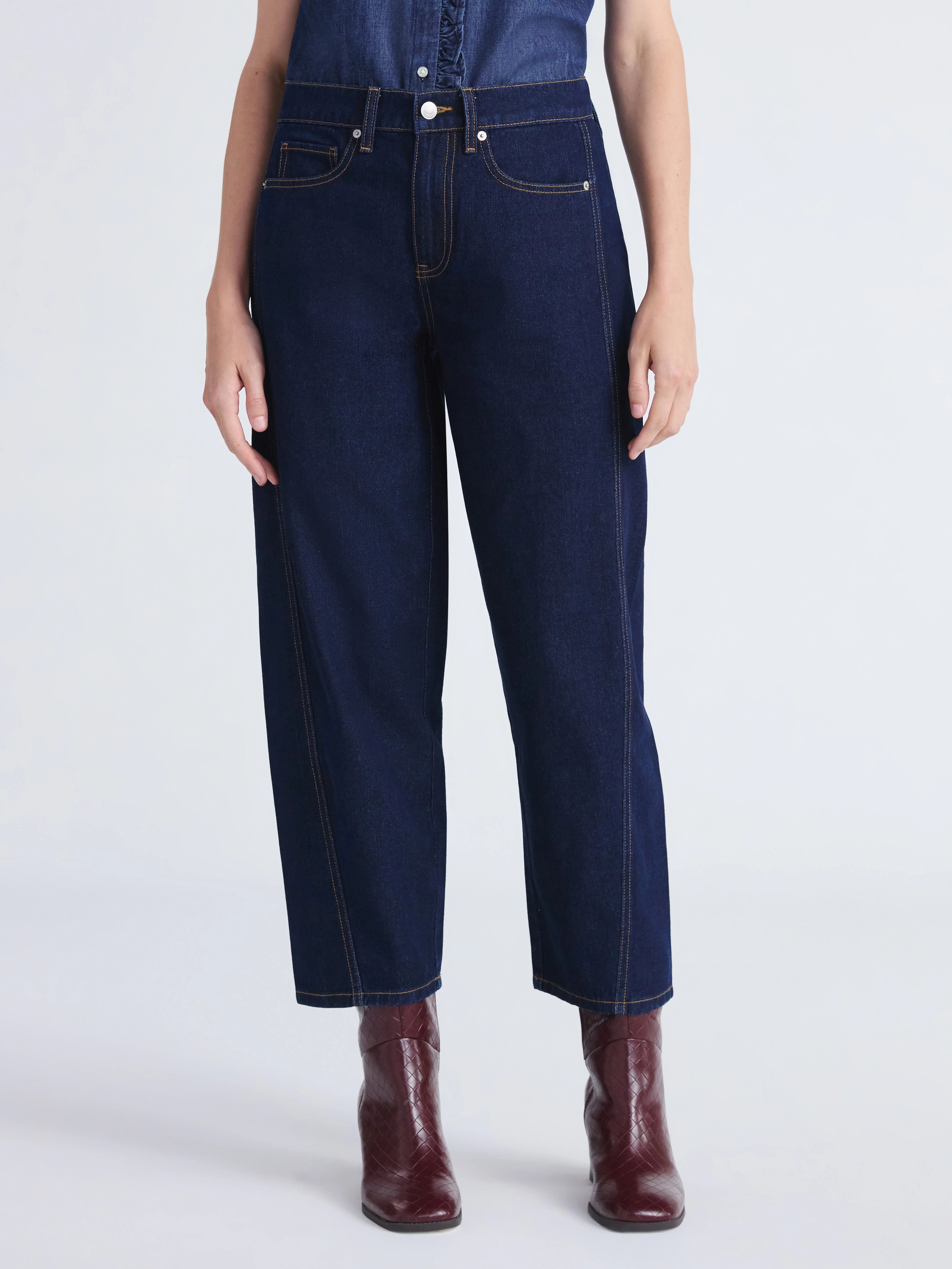 Free Assembly Women's and Women's Plus Barrel Ankle Jeans, 27" Inseam, Sizes 0-26 | Walmart (US)