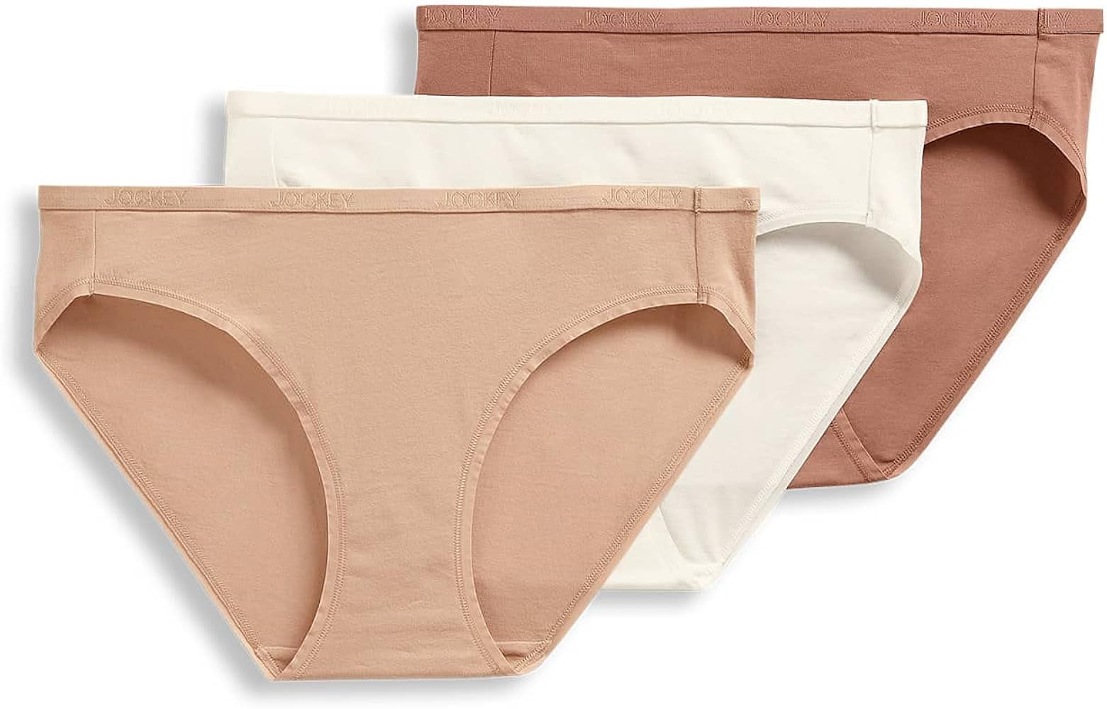 Jockey Women's Underwear Organic Cotton Stretch Logo Bikini - 3 Pack | Amazon (US)