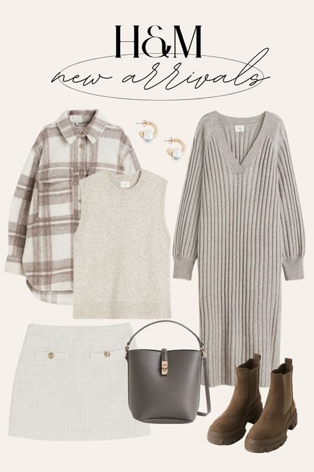 H&M NEW ARRIVALS ✨
fall outfits, sweater dress, plaid shacket, tweed skirt, boots, autumn wardrobe, fall clothes, fall trends 

#LTKSeasonal #LTKFind #LTKstyletip