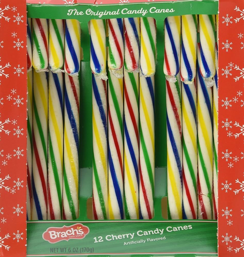 Brach's Original Cherry Rainbow Candy Canes 12ct | Amazon (US)