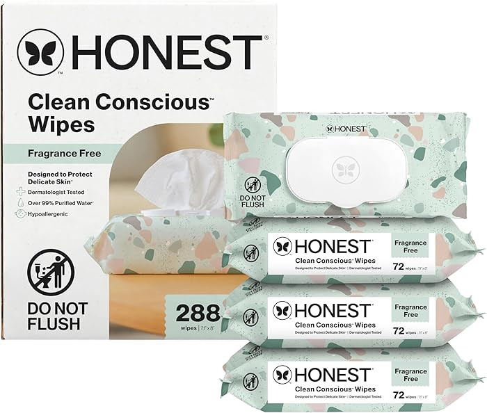 The Honest Company Hypoallergenic Multi-Use Baby Wipes for Sensitive Skin, Geo Mood, 288 Count | Amazon (US)